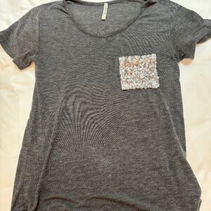 Laid Back Tee with Sequin Breast Pocket